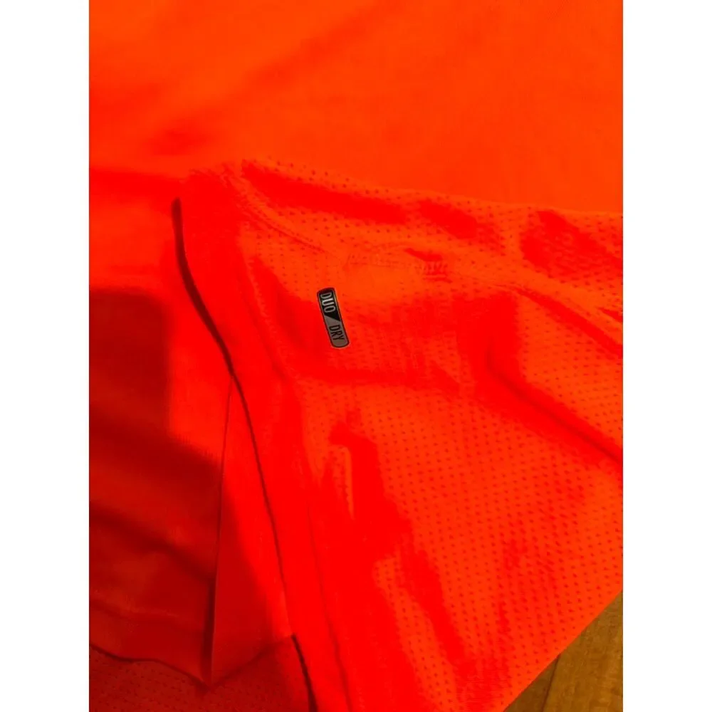 Men’s Orange Quick-Dry Long-Sleeve Running Shirt Size Large